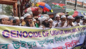 Protesta por violación de derechos humanos a los uigures